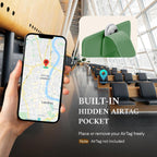 ALLIVE Rfid Passport Holder for Travel, Women, Rfid Passport Cover Wallet, Genuine Leather Passport Holder for Travel with AirTag Hidden, Airport Essentials, Travel Gifts (Avocado Green)