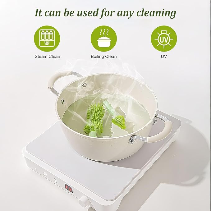 Travel Baby Bottle Cleaner Kit with Storage Case – 6-in-1 Compact Bottle Brush Set for Infant Feeding, Breast Pump Parts & On-The-Go Washing – Baby Travel Essentials for Flying (Green)