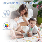 Boho Rainbow Baby Play Mat 50x50 Playpen Mat Thicken Soft Baby Crawling Mat Non-Slip Cushioned Baby Floor Mat with Letters, Activity Playmats for Babies Toddlers Play & Tummy Time (50X50,White)