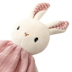 Organic Cotton Stuffed Animal Rattle Baby Toys, Plush Bunny Cuddle Cloth and Hand Grip Ring Rattles Plush Toy Set for Newborns Infant Boys Girls, 2 PCS