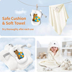 Collapsible Baby Bathtub with Soft Towel and Floating Cushion, Infant Bathtub for Newborn to Toddler (0-18 Month), Portable Baby Bath Tub for Travel (Brown Bear)