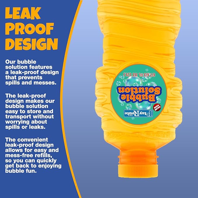 Bubble Solution | Bubbles Refill Solution 4L/136oz. | 2-Pack Ready to Use Solution for Bubble Machines & Other Bubble Blower Toys for Toddlers & Kids | Easy Grip Bulk Bottle