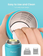 Paruu Portable Bottle Warmer for Travel, Easy-Clean Wide Mouth, Portable Milk Warmer with Fast Heating for Night Feeding, 7-Temp Control, Large 12oz Capacity, Ideal Gifts for New Parents, Blue