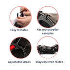 Stroller Sun Shade - Universal UV Protection Cover for Strollers Sunshade with See Through, Clip-On Sun Blocker, Sun Shield for Baby, Breathable Adjustable Fit, Full Coverage, Large