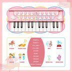 Love&Mini Piano Keyboard Toy for Girls - 24 Keys Toddler Music Toy Instrument with Microphone, Pink Piano Toy for 1 2 3 Years Old Girls Birthday Gift