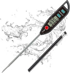 BOMATA Digital Water Thermometer for Water, Liquid, Candle and Cooking. Instant Read Food Thermometer Waterproof IPX7 with Long Probe for Cooking, Meat, BBQ! T101 (Black Color)…