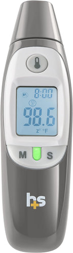 HealthSmart Compact Instant Read Infrared Digital Ear Thermometer, Measures Ambient Air Temperatures, Fahrenheit and Celsius Readings, FSA & HSA Eligible, Grey (Pack of 36)