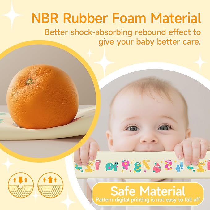 Edge Protector for Baby 6.5ft Soft Protective Foam Cushion Furniture Edge and Corner Guards Baby Child Proofing Cartoon Digital Pattern Odorless Safe for Table,Fireplace,Countertop