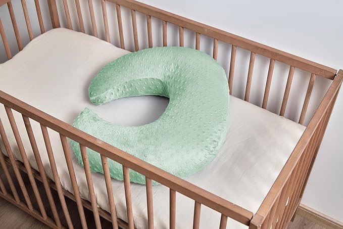 Nursing Pillow with Nursing Pillow Cover for Breastfeeding Moms, Extra Large Ultra-Soft Breastfeeding Pillows for Infant Newborn Baby Boy Girl (Green)