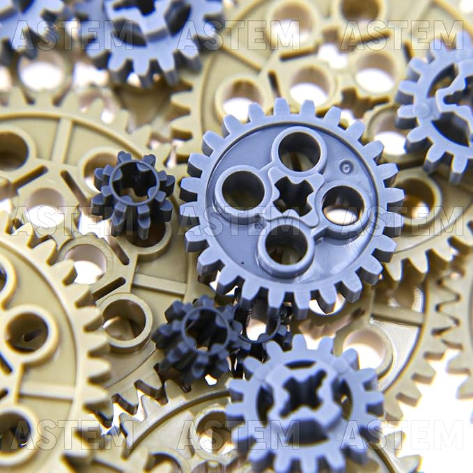 54PCS Technic-Parts 8,16,24,and 40 Tooth Gears（Random Colour.）