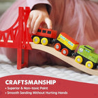 Tiny Land 110PCS Wooden Train Set – Toy Train with Tracks for Kids Ages 3-7, Compatible with Major Brands, Ideal Railway Playset for Boys and Girls, Great Birthday
