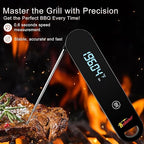 The Latest Thermocouple Instant Reading Meat Thermometer Digital,Faster Less Than 0.6 Second Response,IP67 Waterproof Thermometer Suitable for Grilling, Cooking,BBQ Gifts for Men (Black)