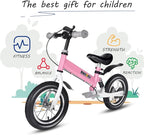 Balance Bike 2 in 1,The Dual Use of a Kids Balance Bike and Kids Bike,12 14 Inches for 2-6 Years Old,with Shock Absorbers, Fenders, Pedals, Auxiliary Wheels