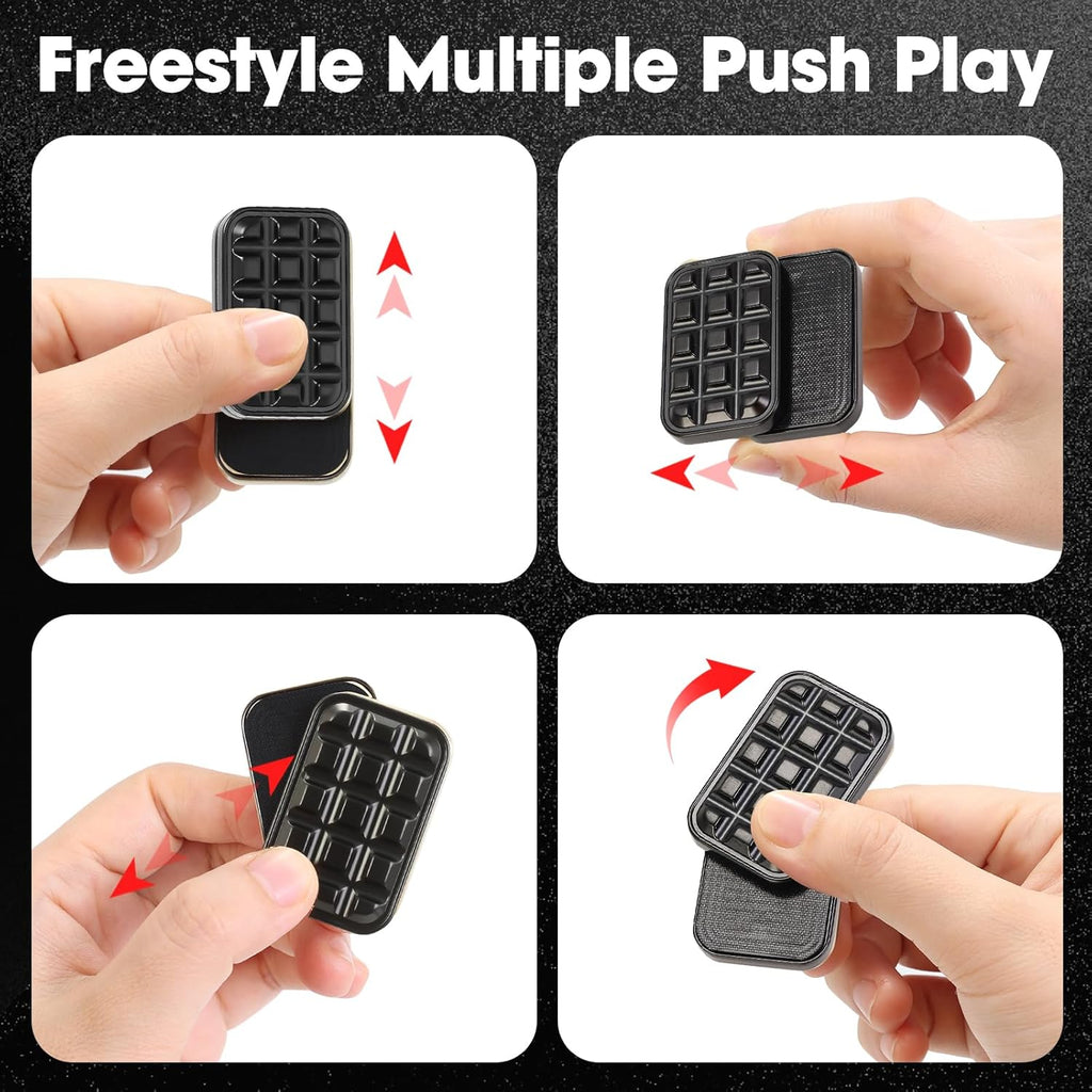 Fidget Toys 2 Pack, Magnetic Metal Haptic Fidget Slider Poker Card, EDC Fidget Toys for Adults,Relieve Stress Anxiety ADHD (Black)