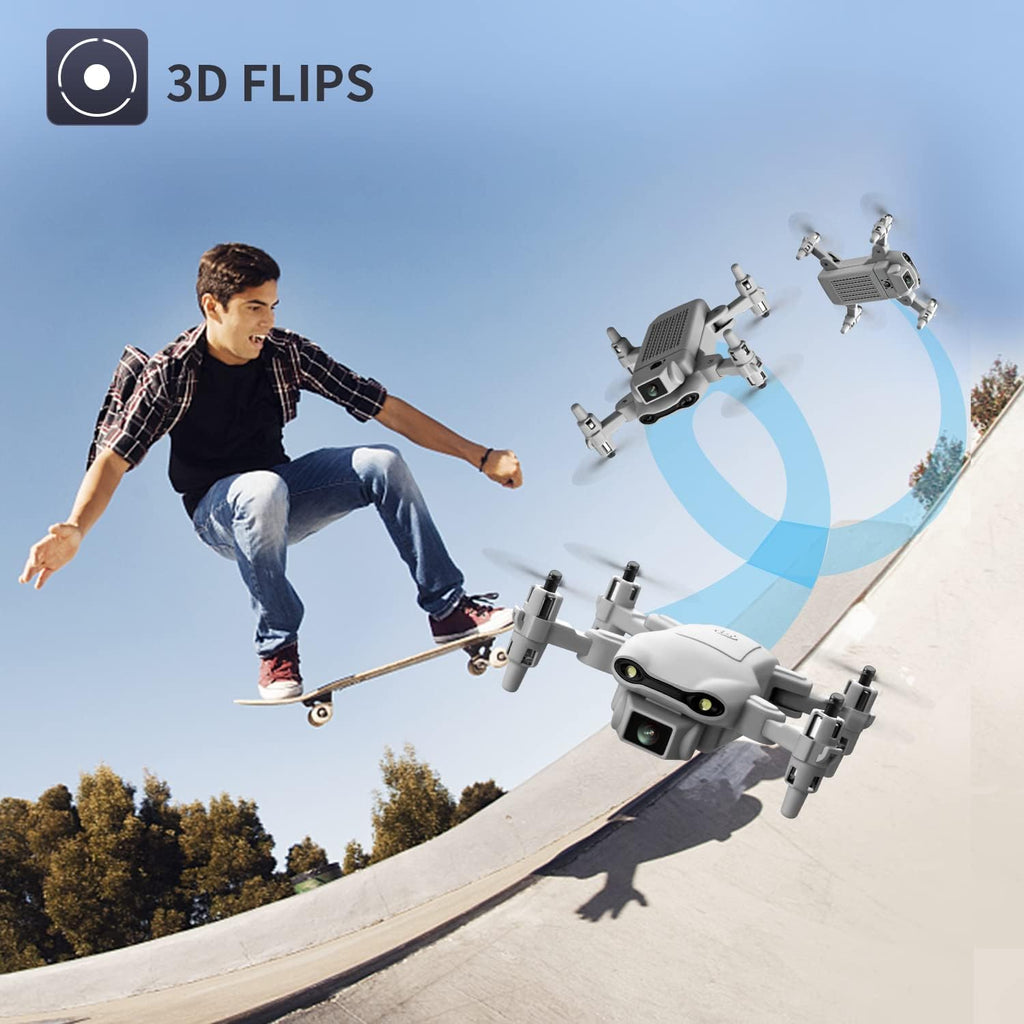 4DV9 Mini Drone with 1080P HD Camera for Kids FPV Live Video RC Quadcopter for Adults Beginners Toys Gifts,Altitude Hold, Waypoints Functions,One Key Start,3D Flips,3 Batteries,Gray