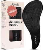 Kitsch Detangler Brush – Gentle Curly Hair Brush with Flexible Bristles for All Hair Types - Wet or Dry | Detangling Hair Brushes for Women & Men, Adults & Kids - Black