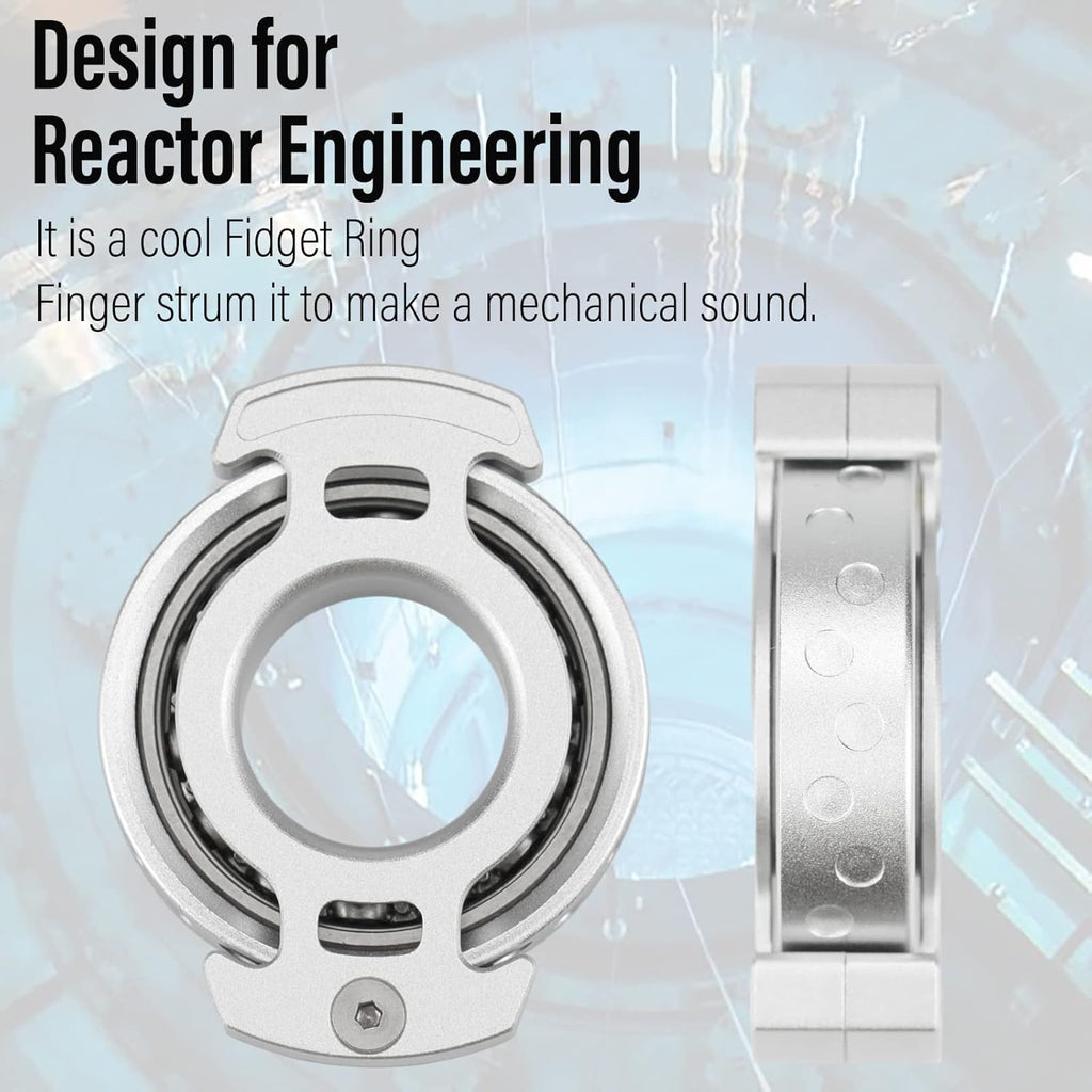 FREELOVE Ring Fidget Spinner for Adults, Men Finger Haptic Roller, Small Metal Clicker Toys, Ball Bearing, Black Fingears Spinning EDC for Anxiety Stress