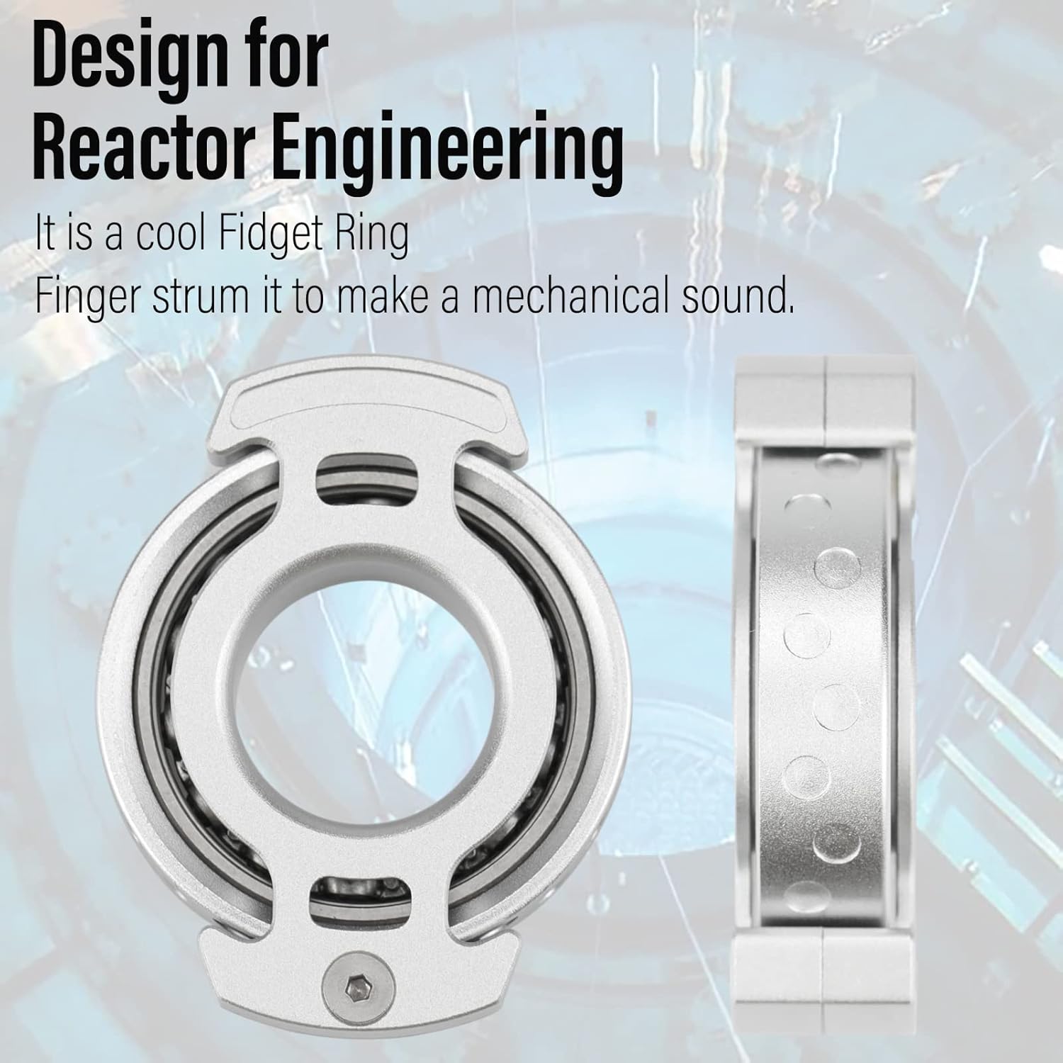 FREELOVE Ring Fidget Spinner for Adults, Men Finger Haptic Roller, Small Metal Clicker Toys, Ball Bearing, Black Fingears Spinning EDC for Anxiety Stress