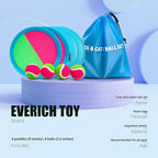 EVERICH Upgraded Toss and Catch Ball Game Set - Indoor and Outdoor Games for Kids 3-12, Beach Sand Pool Water Toy Includes 4 Paddles 4 Sticky Balls, Great Birthday Easter Gifts for Boys Girls