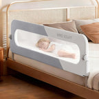 U Type Toddler Bed Rail Guard, Foldable Bed Rails for Toddlers, Adjustable, Safety, Convenient, Guard Rail with Twin, Full, Queen& King Size (Grey Patchwork,59inch)