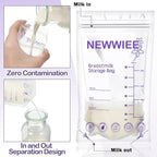 600 Count Breastmilk Storage Bags 7oz Breast Milk Bags for Breastfeeding Self Standing Breastmilk Storing No Leak Double Seal Freezer Storage for Refrigeration and Freezing(Purple)