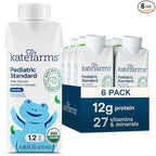 KATE FARMS Organic Pediatric 1.2 High Calorie Vanilla Nutrition Shake, 12g Protein, 27 Vitamins and Minerals, Meal Replacement, 8.45 oz (6 pack)