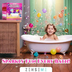 Kids Bath Bombs Powder with Mini Unicorn Inside – Bubble Bath for Kids – Bathtime Experiment Kit Mix - Blast of Foam & Colour Surprise – Gift Set of 4