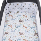 Pack n Play Sheet Stretchy Fitted Portable Mini Crib Sheets Set 3 Pack,Playard Sheets Convertible Playard Mattress Cover,Ultra Soft Jersey Material,Sun/Forest Deer/Dinosaur