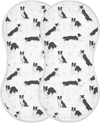 2 Pack Muslin Burp Cloths Collie Dog Paw White Cotton Baby Burp Cloths Ultra Absorbent and Soft Spit Up Rags for Newborn Boys Girls 22x11 Inch