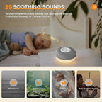 YEVIK 39 Sounds White Noise Machine with Night Light, Portable Rechargeable Sleep Sound Machine for Adults Kids Baby, USB-C, Timer for Home Office Travel Relaxation