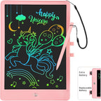 LCD Writing Tablet for Kids 10 Inch Colorful Toddler Drawing Tablet Reusable Doodle Board Electronic Drawing Pads Educational and Learning Kids Toys for Girls(Pink)