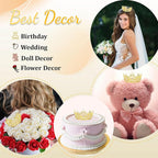 CAVETEE Mini Crown Cake Topper, Small Princess Tiara Crystal Crown Flower Bouquets Accessories for Cake Topper, Flower Arrangements and Decorations (gold)