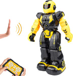 Remote Control Robot for Kids - Intelligent Programmable Toy With Infrared Controller, Dancing, Singing, Moonwalking, LED Eyes, and Gesture Sensing - Children's Entertainment Kit (Yellow)