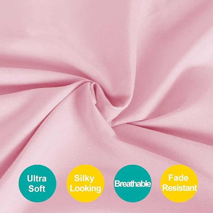 4-Pack Fitted Pack and Play Sheets for Boys and Girls - Breathable, Soft Microfiber Baby Sheets in Grey and Pink