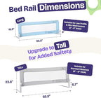 ComfyBumpy 1-Pack Bed Rail for Toddlers 55.5" L x 19.5" H | Toddler Bed Rails for Twin, Full, Queen & King Mattress Size | Swing Down Rail Guard | Mattress Side Rail for Kids | Blue