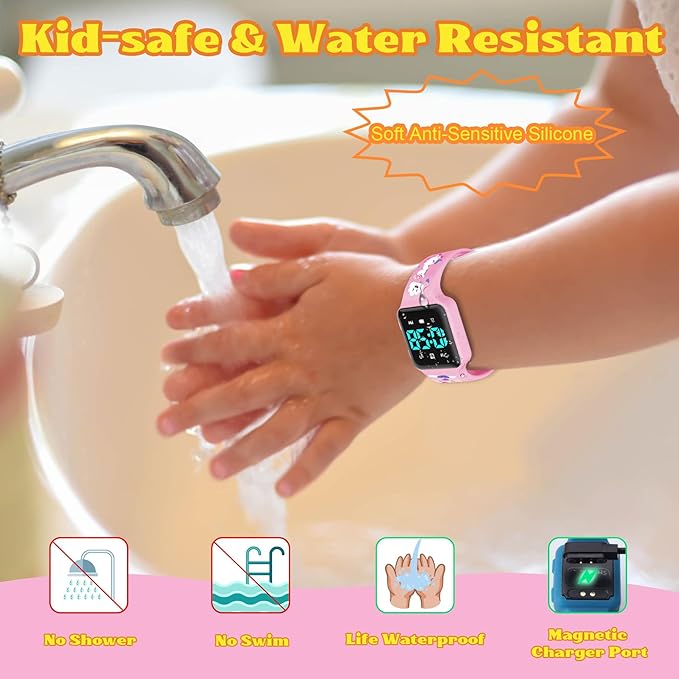 Potty Training Watch for Toddlers & Kids with Countdown, Flashing Lights, Fun Music or Vibration Alerts - Waterproof Interactive Toilet Training Reminder for Boys & Girls Ages 2-9