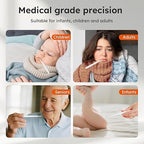 Oral Thermometer for Adults and Kids，Rechargeable Fast Reading Digital Thermometer with LED Display，Medical-Grade Accurate Rectal Thermometer for Babies