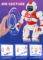 Robot Toys for Kids,Programmable Remote Control Smart Walking Dancing Robot Toy with Gesture & Sensing for Age 4 5 6 7 8 9 10 Year Old Boys for Birthday Present,Red