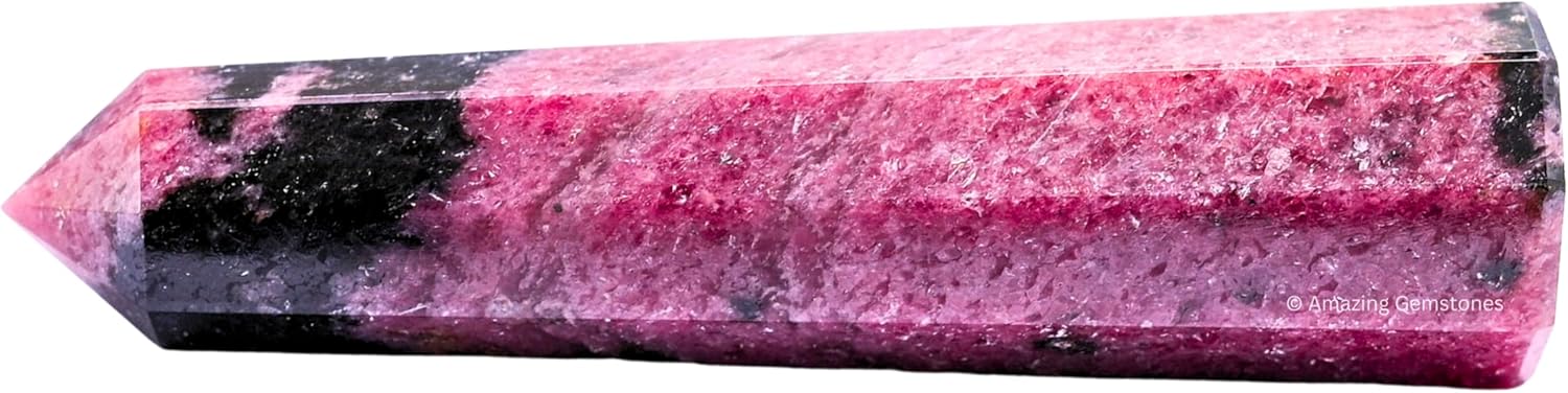 Amazing Gemstone Rhodonite Crystal Towers - Natural Healing Crystal Point Obelisk for Reiki Healing and Crystal Grid (2 Inch to 3 Inch)