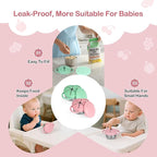 2 Pack Snack Cups for Toddlers Spill Proof - Detachable Stainless Steel Toddler Snack Cups with Silicone Lids & Handles - Dishwasher Safe Baby Snack Containers for Mess-Free Snacking (Green and Pink)