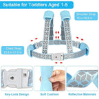 Accmor 3 in 1 Toddler Harness Leash, Reflective kids Harnesses with Anti Lost Wrist Link, Child Leashes with Lock for Boys Girls, Baby Walking Wristband Rope Protection Tether for Outdoor