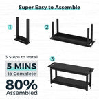 41" Shower Bench, Waterproof Poly Lumber Shower Stool for Shaving Legs, Shower Chair Seat Holds up to 400lbs, Bathroom Bench for Inside Shower, Non-Slip (Black)