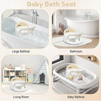 Baby Bath Seat for Babies 6 Months & Up Sitting Up, Non-Slip Baby Bath Chair with Suction Cup, Safe and Comfortable Portable Infant Bath Seat for Bathroom, Bathtub Tub, Easy to Clean (Yellow)