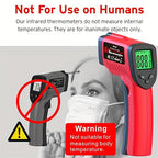 Digital Infrared Thermometer Gun -58℉ to 1022℉ (-50℃ to 550℃), Adjustable Emissivity, Laser Temperature Gun for Cooking, BBQ, Oven, Engine, and Industrial Use (Not for Human Body)