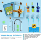 Walkie Talkies for Kids Rechargeable Walkie-Talkie for Adults Long Range FRS 2 Way Radio 3 Pack with Lanyard Battery 4 Miles NOAA USB, Family Toys for 3-12 Year Old Girls Boys Toddlers Camping