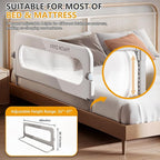 Foldable Toddler Bed Rails - Kids Guard Bumper for Crib Safe Bed Side Rail for Twin Queen King Full Size Beds（48inch）