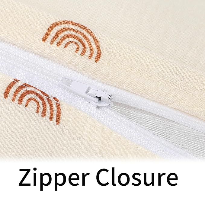 Onacosht Muslin Nursing Pillow Cover Soft 100% Cotton Feeding Pillow Slipcover Fits Standard Infant Nursing Pillow for Boy and Girl, Rainbow Printing