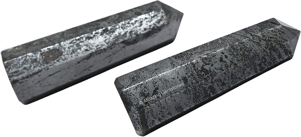 Amazing Gemstone Hematite Crystal Towers - Natural Healing Crystal Point Obelisk for Reiki Healing and Crystal Grid (2 Inch to 3 Inch)