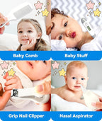 Baby Healthcare and Grooming Kit, Portable Baby Safety Care Set, Baby Essentials kit for Newborn (Grey White 20 in 1)