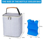 Breast Milk Cooler Bag with Ice Pack Fits 4 Baby Bottles Up to 9 Ounce, Baby Bottle Tote Bag Great for Nursing Mom Daycare